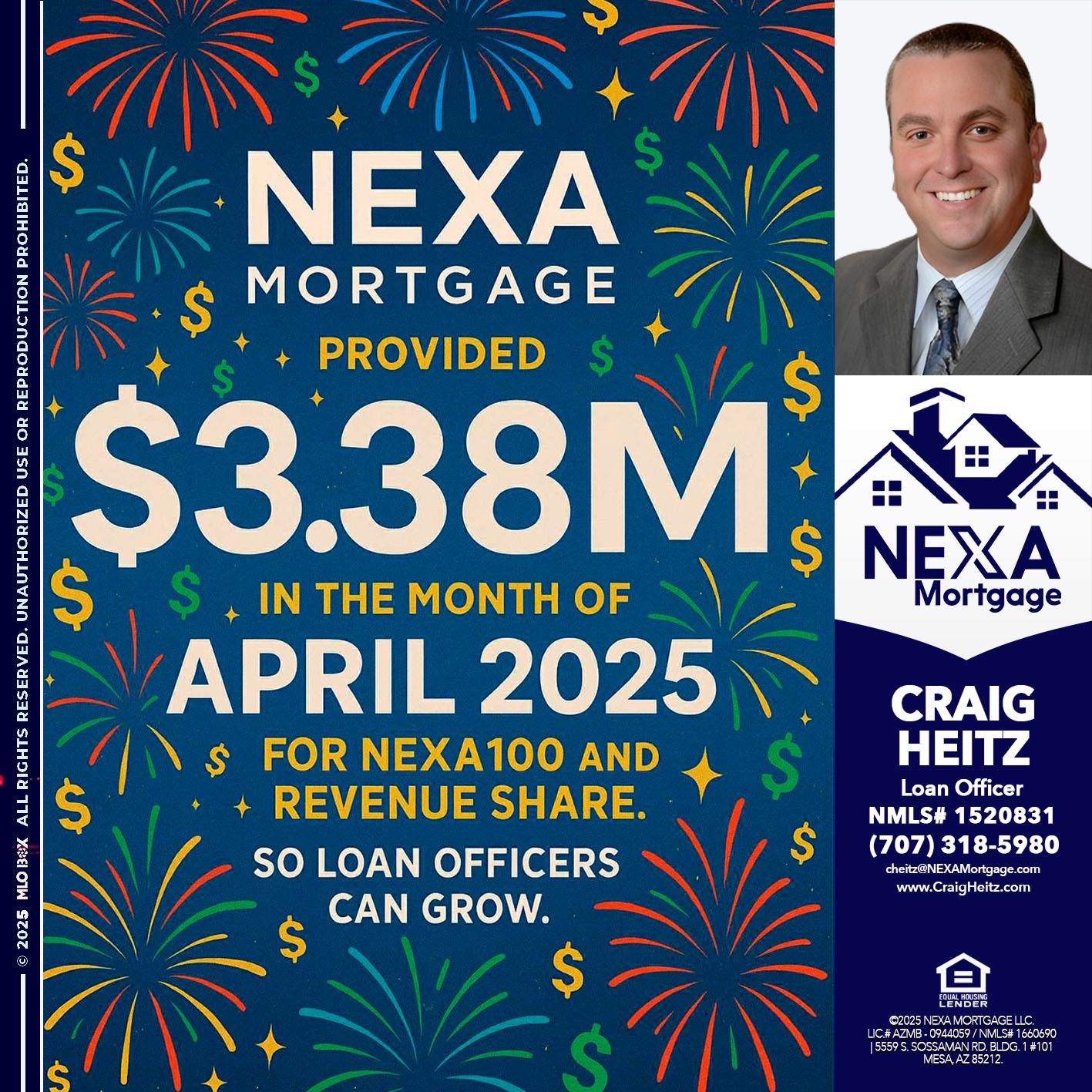 $3.38M - Craig Heitz -Loan Officer