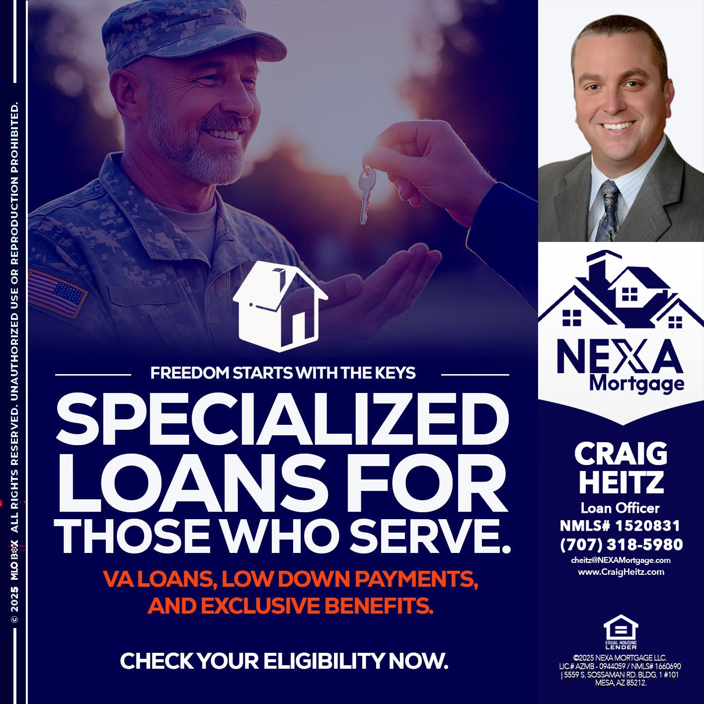 SPECIALIZED LOANS - Craig Heitz -Loan Officer